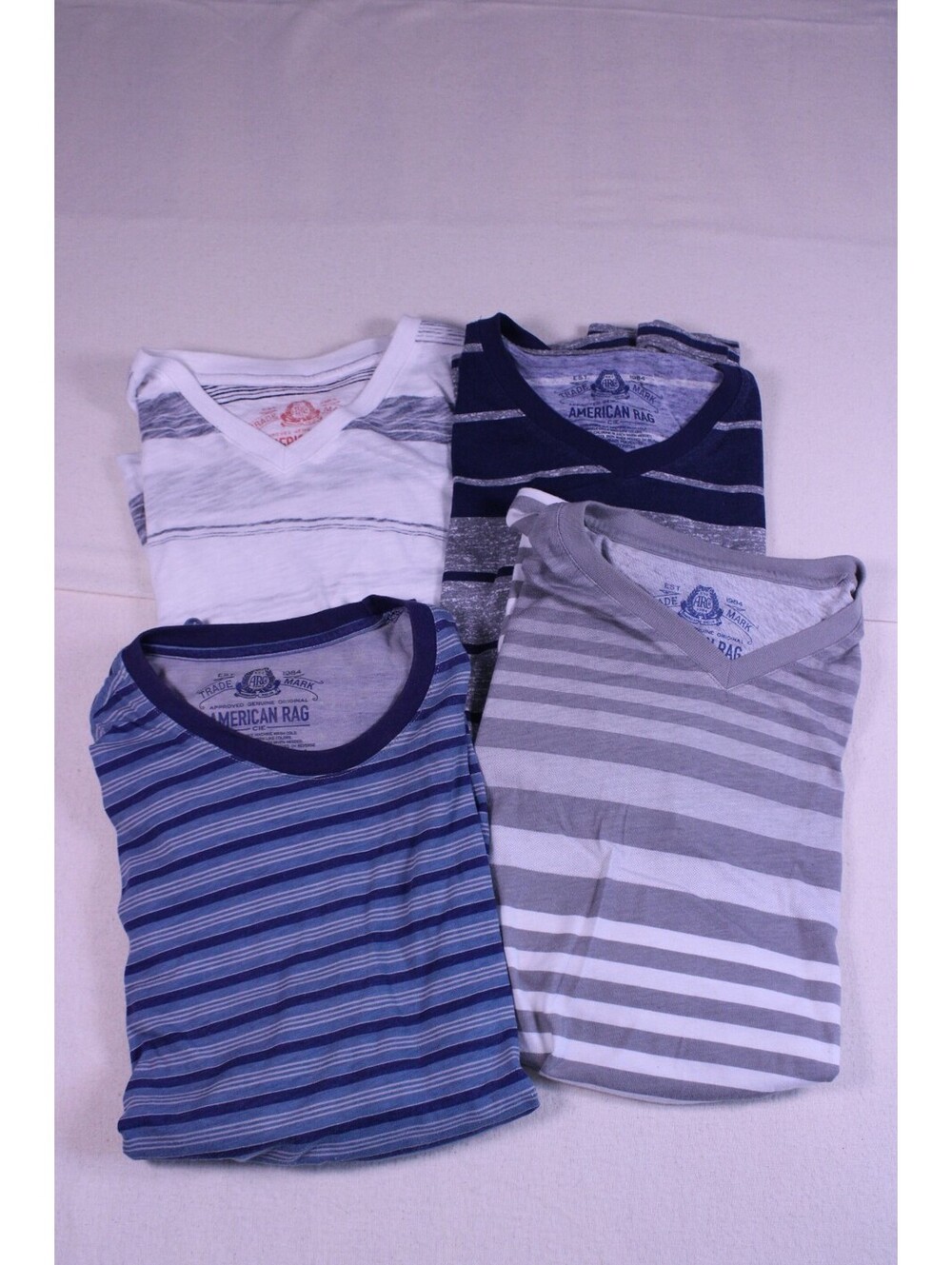 Lot of 4 American Rag Men's Striped T-Shirts - Size Large - Excellent Condition